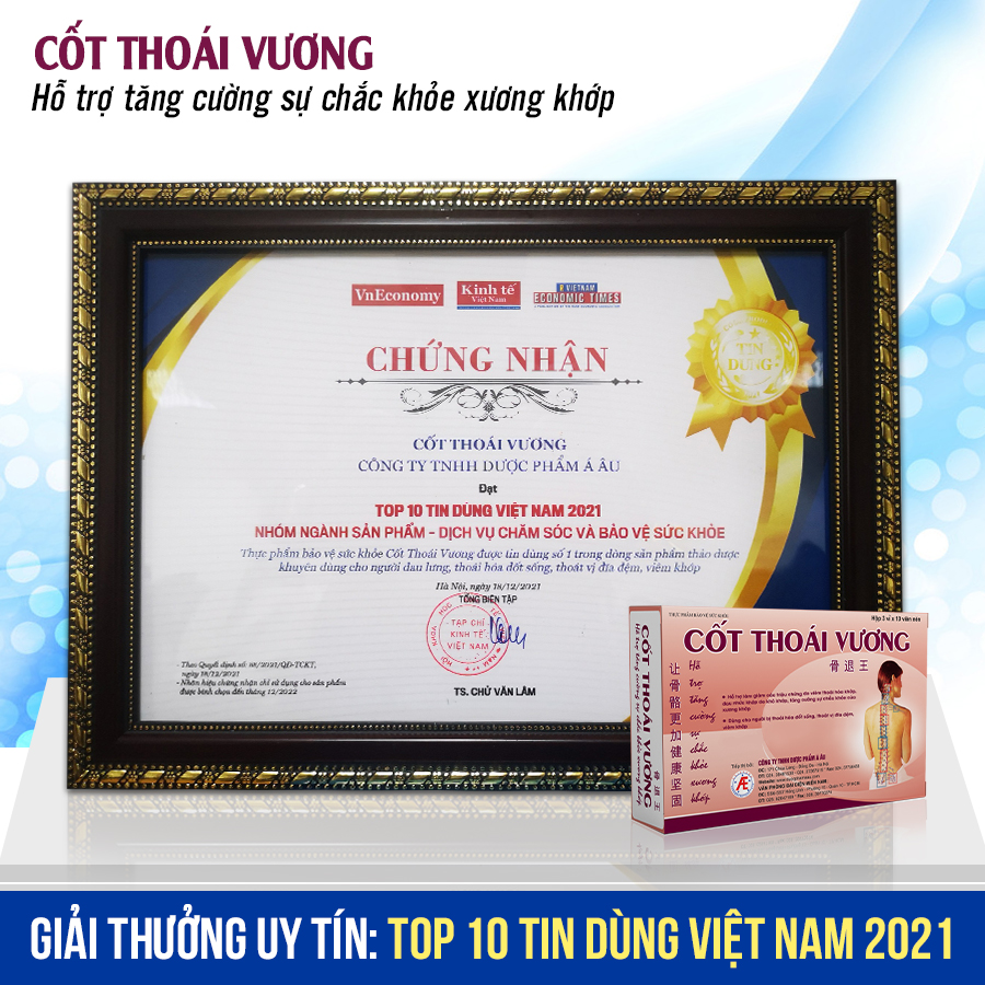 PBVSK Cốt Thoái Vương vinh dự nhận giải thưởng Tin dùng số 1 Việt Nam 2021